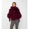 Abnehmbarer Schal Lammfelljacke