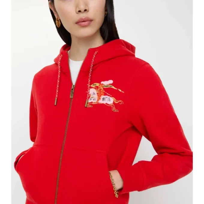 Baumwoll-Hoodie mit Reißverschluss
