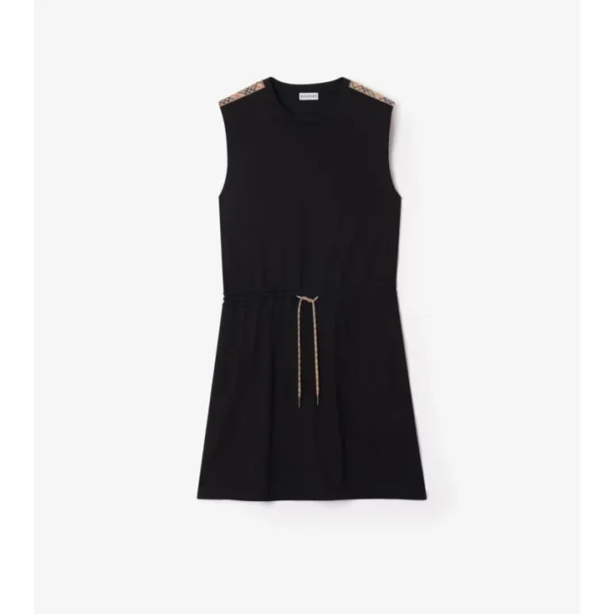 Baumwoll-Jersey-Kleid mit Karomuster