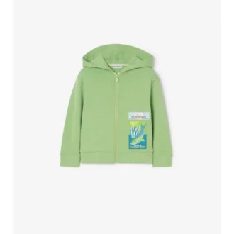 Baumwoll-Kapuzenpullover mit Reißverschluss