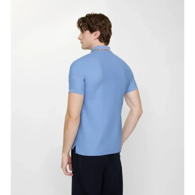 Baumwoll-Poloshirt mit Karobordüre