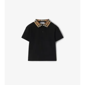 Baumwoll-Poloshirt mit Karokragen