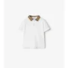 Baumwoll-Poloshirt mit Karokragen
