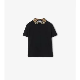 Baumwoll-Poloshirt mit Karokragen