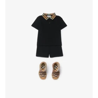 Baumwoll-Poloshirt mit Karokragen