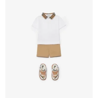 Baumwoll-Poloshirt mit Karokragen