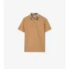 Baumwoll-Poloshirt mit Karomuster am Kragen