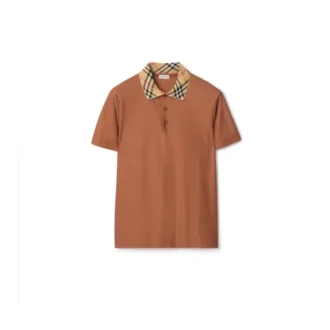 Baumwoll-Poloshirt mit Karomuster am Kragen