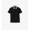 Baumwoll-Poloshirt mit Karomuster am Kragen