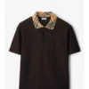 Baumwoll-Poloshirt mit Karomuster am Kragen