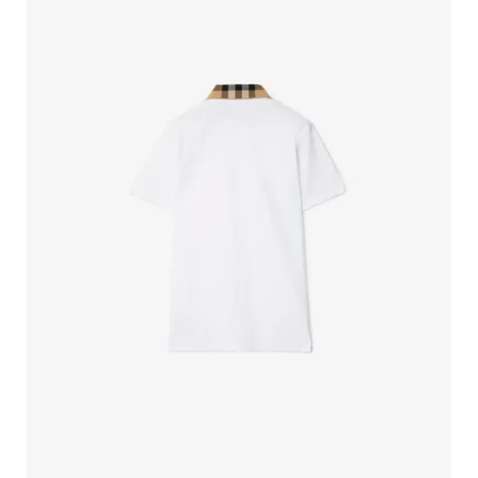 Baumwoll-Poloshirt mit Karomuster am Kragen