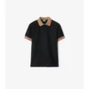 Baumwoll-Poloshirt mit Logo am Kragen