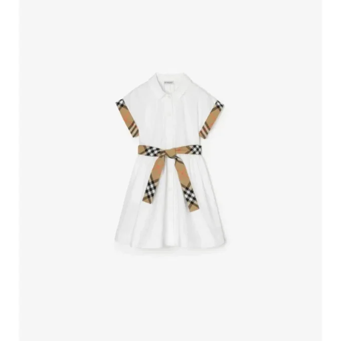 Baumwoll-Shirt-Kleid mit Karomuster