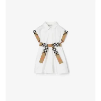 Baumwoll-Shirt-Kleid mit Karomuster