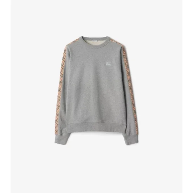 Baumwoll-Sweatshirt mit Karomuster