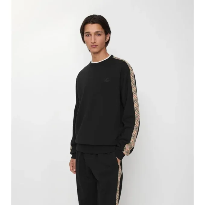 Baumwoll-Sweatshirt mit Karomuster