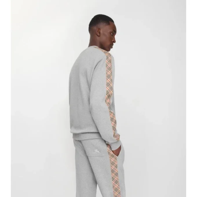 Baumwoll-Sweatshirt mit Karomuster