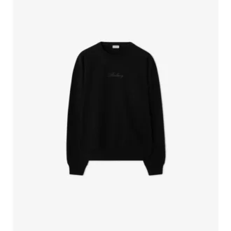 Baumwoll-Sweatshirt mit kursivem Logo