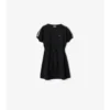 Baumwoll-T-Shirt-Kleid mit Karobordüre