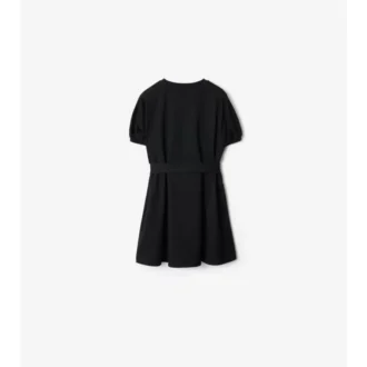 Baumwoll-T-Shirt-Kleid mit Karobordüre
