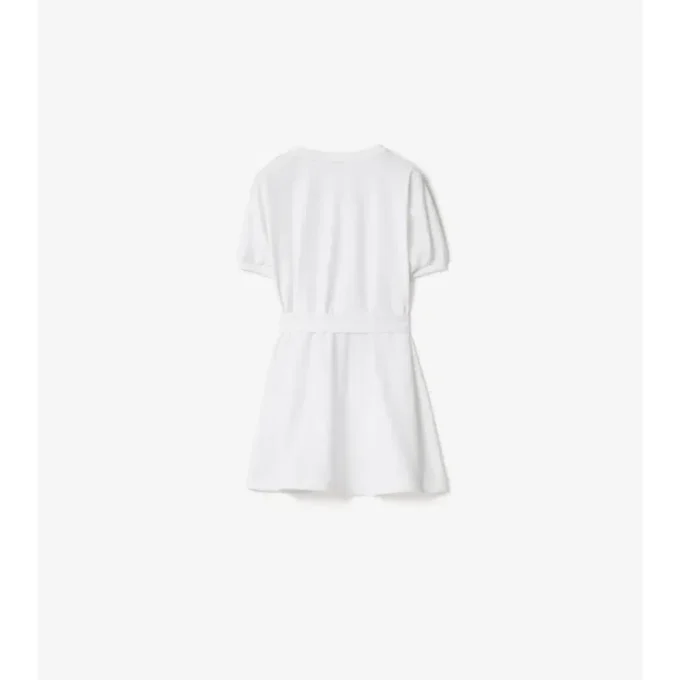 Baumwoll-T-Shirt-Kleid mit Karobordüre