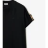 Baumwoll-T-Shirt-Kleid mit Karobordüre