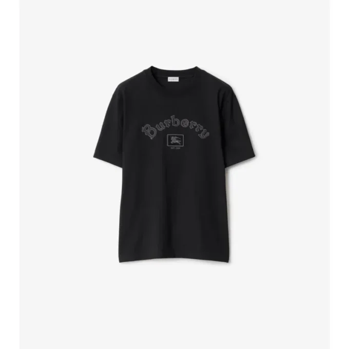Baumwoll-T-Shirt mit Gothic-Logo