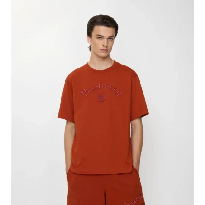 Baumwoll-T-Shirt mit Gothic-Logo