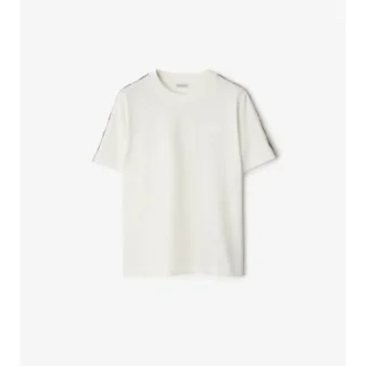 Baumwoll-T-Shirt mit Karobordüre