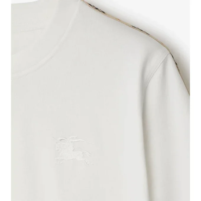Baumwoll-T-Shirt mit Karobordüre