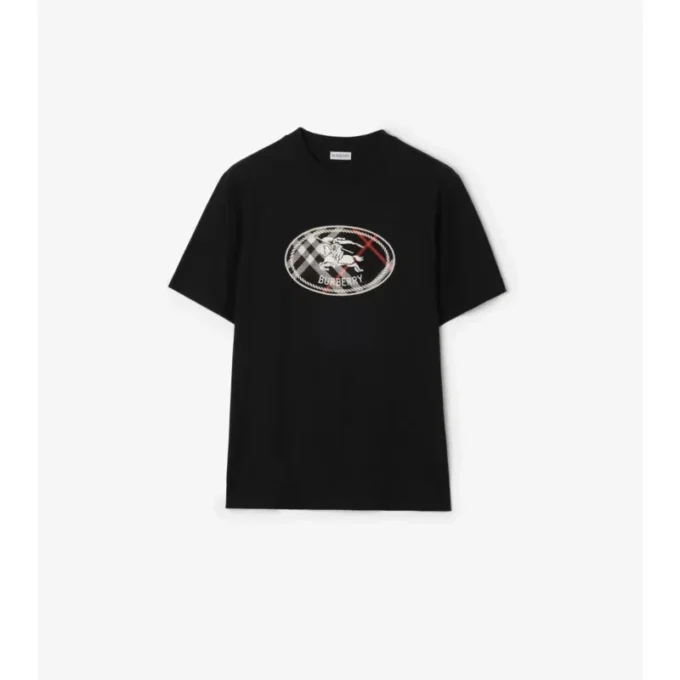 Baumwoll-T-Shirt mit Knight-Stamp-Karomuster