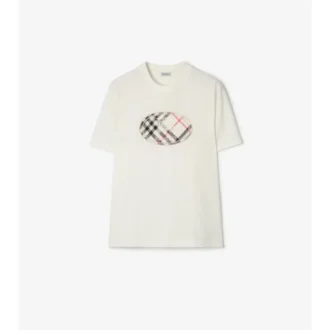 Baumwoll-T-Shirt mit Knight-Stamp-Karomuster