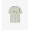 Baumwoll-T-Shirt mit kursivem Logo im Karomuster