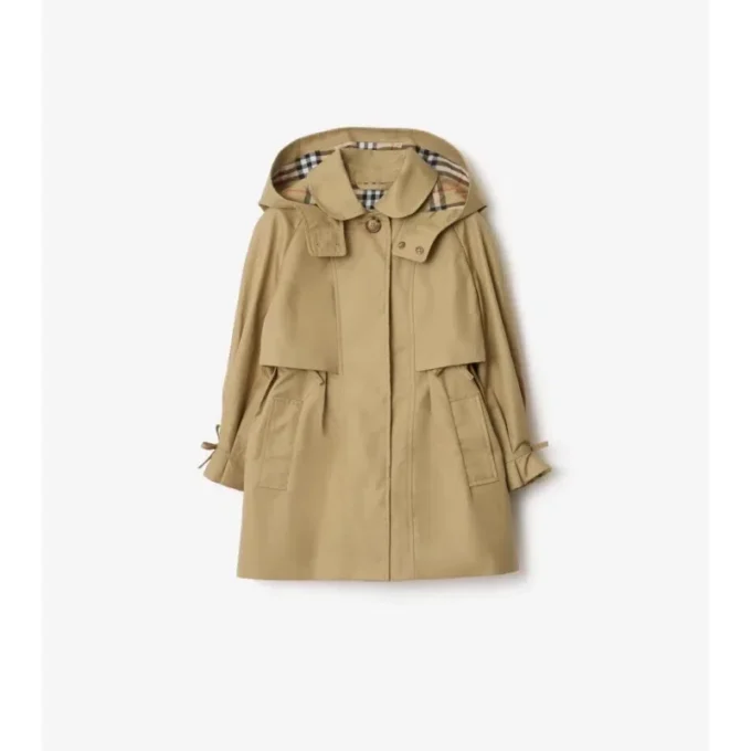 Baumwoll-Trench Coat mit Kapuze