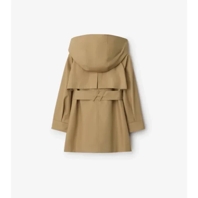 Baumwoll-Trench Coat mit Kapuze