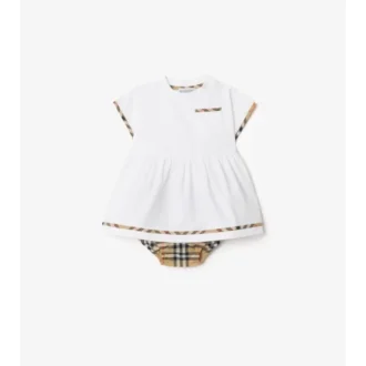 Baumwollkleid mit Karomuster und Bloomers