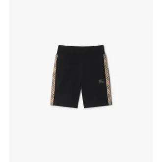 Baumwollshorts mit Karobordüre
