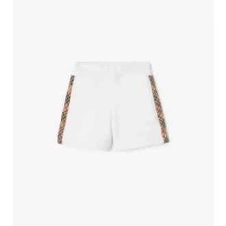 Baumwollshorts mit Karobordüre