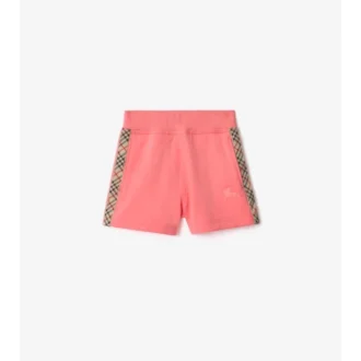 Baumwollshorts mit Karobordüre