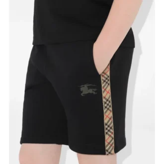 Baumwollshorts mit Karobordüre