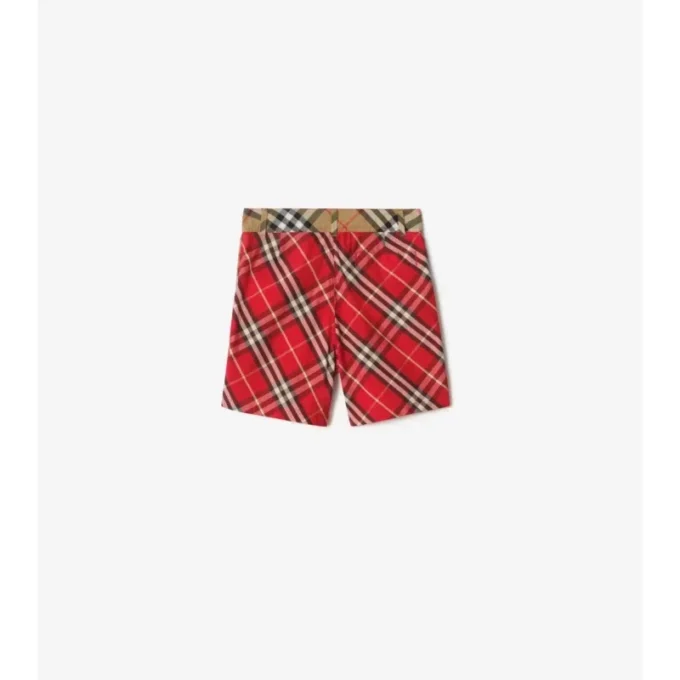 Baumwollshorts mit Karomuster