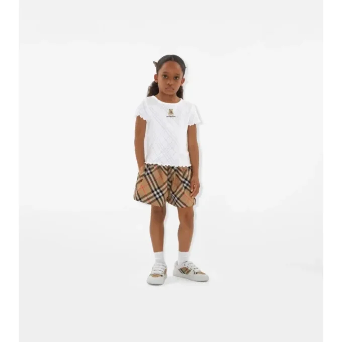 Baumwollshorts mit Karomuster