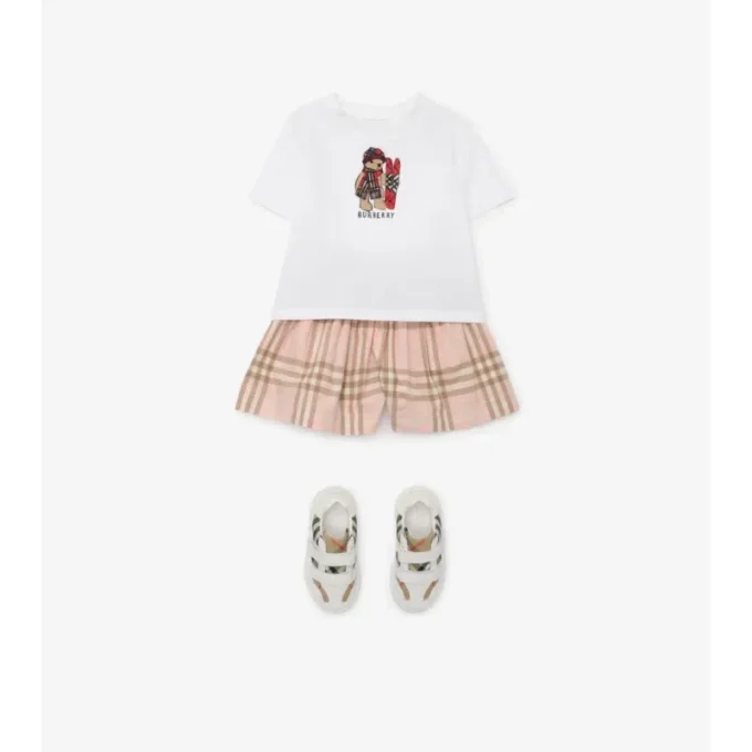 Baumwollshorts mit Karomuster