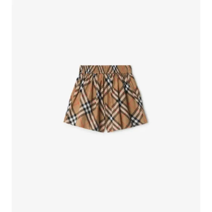 Baumwollshorts mit Karomuster