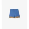Baumwollshorts mit Karomuster und Umschlag
