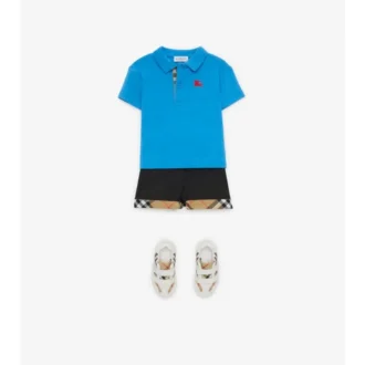 Baumwollshorts mit Karomuster und Umschlag