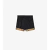 Baumwollshorts mit Karomuster und Umschlag