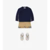 Baumwollshorts mit Karomuster und Umschlag