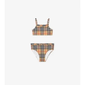 Bikini mit Rüschenbesatz und Karomuster