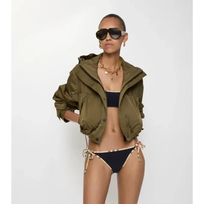 Bikini-Slip mit Karobordüre